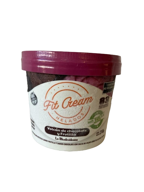 FitCream - Helado de VOLCAN de CHOCOLATE y FRUTILLA - La Montevideana