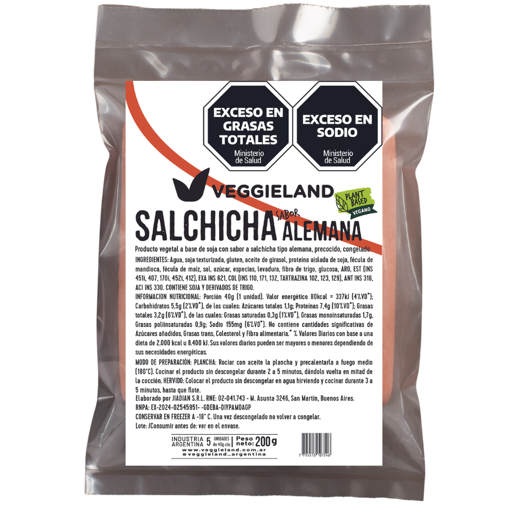 Salchichas ALEMANAS x5u - Veggieland