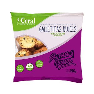GALLETITAS de AVENA y PASAS s/AZUCAR x190g - Ceral